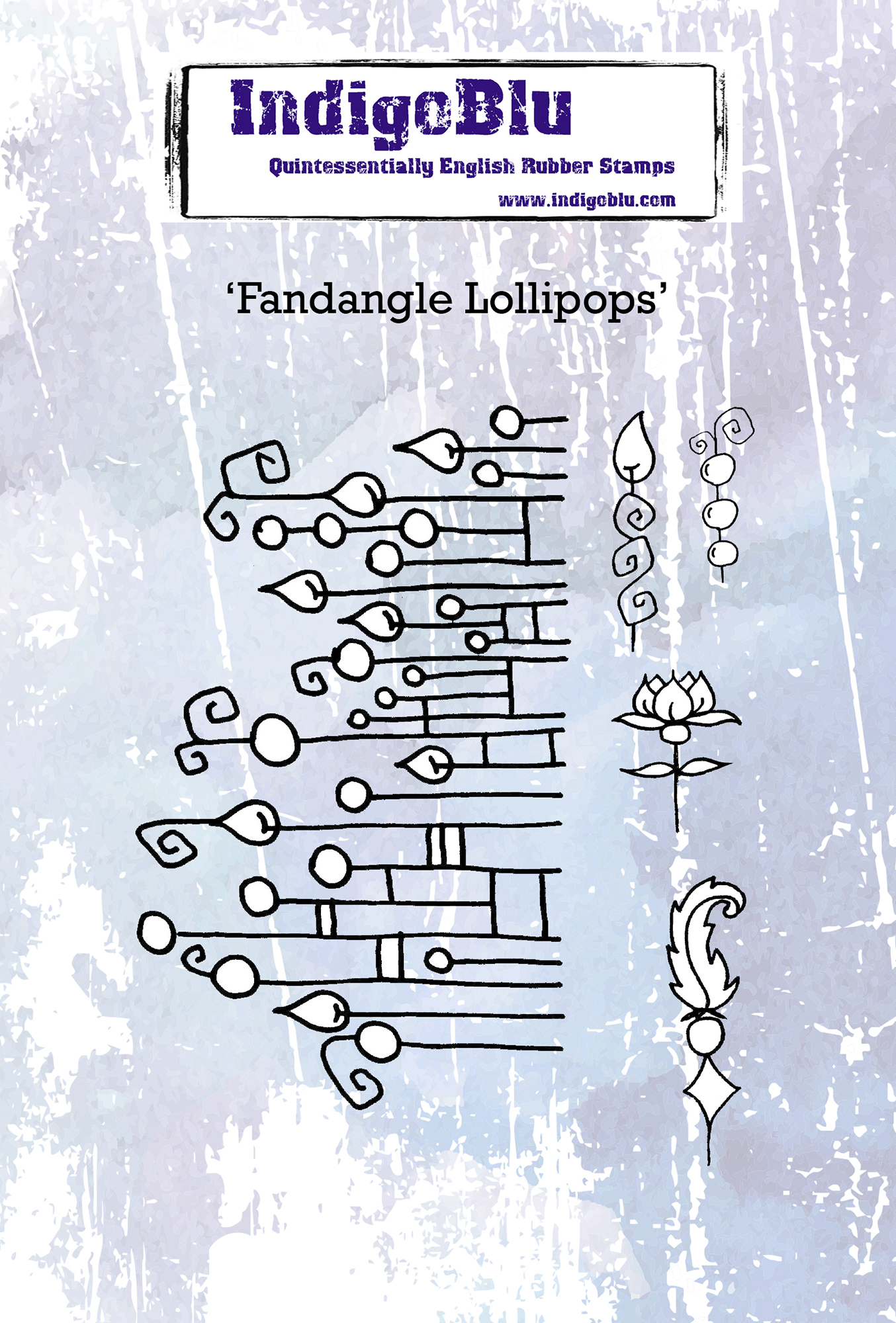 Fandangle Lollipops A6 Red Rubber Stamp by Kay Halliwell-Sutton